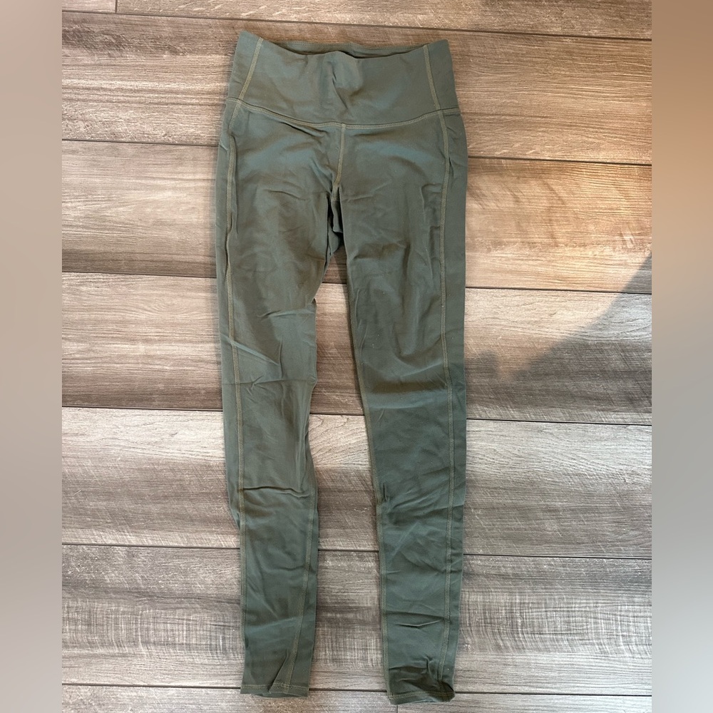 athleta olive green full length leggings XS